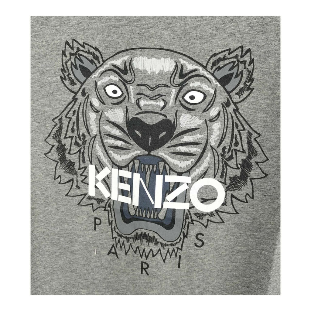 Stylish Kenzo Tiger Wallpaper on Gray - Chic Modern Design