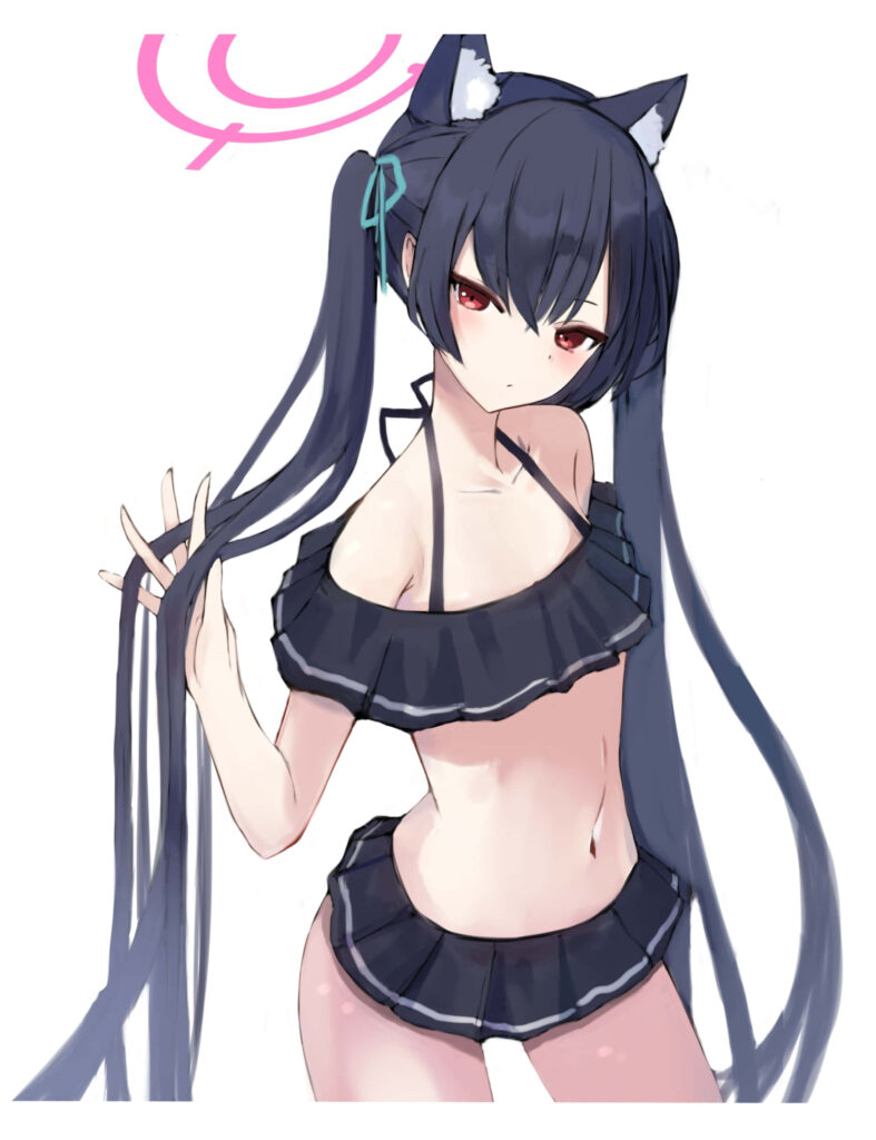 Stylish Kuromi Anime Girl Wallpaper: Alluring Ruffle Outfit Design