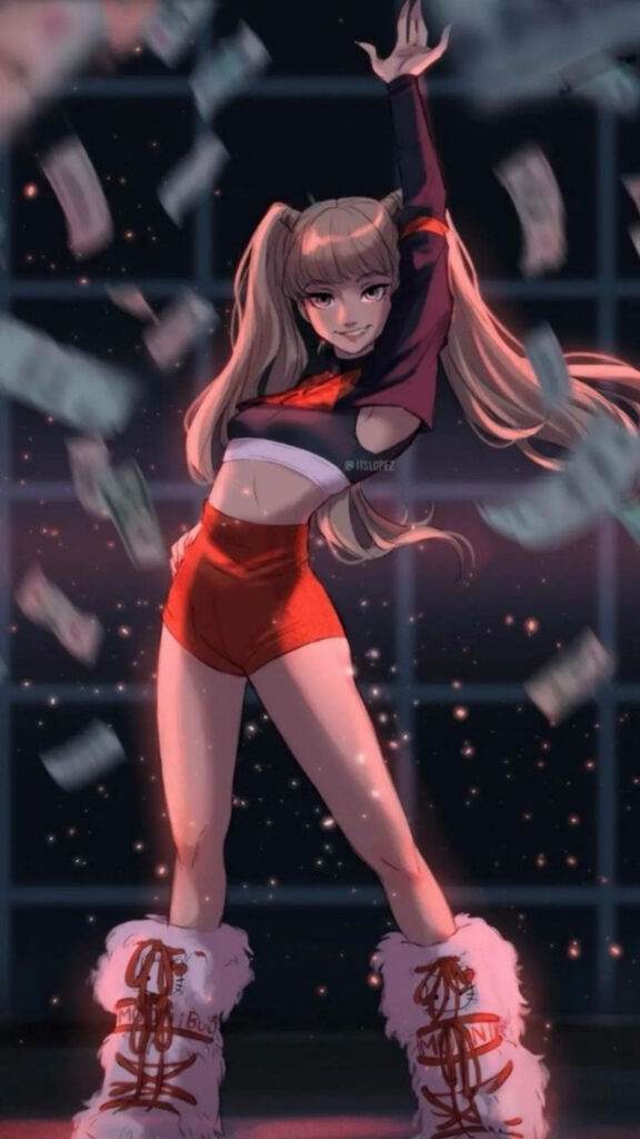 Stylish Lalisa Manoban Wallpaper: Dynamic Dance & Aesthetic Design
