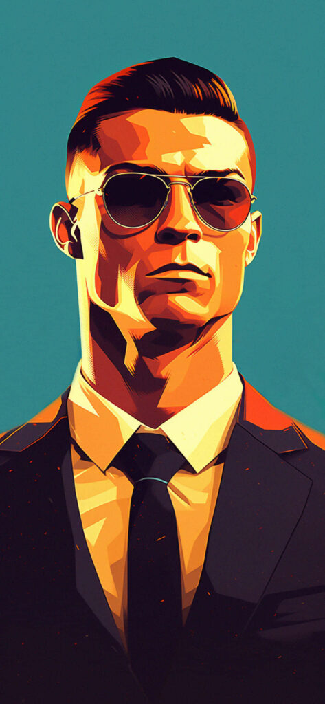 Stylish Man in Suit Wallpaper: Modern Vector Art with Bold Colors