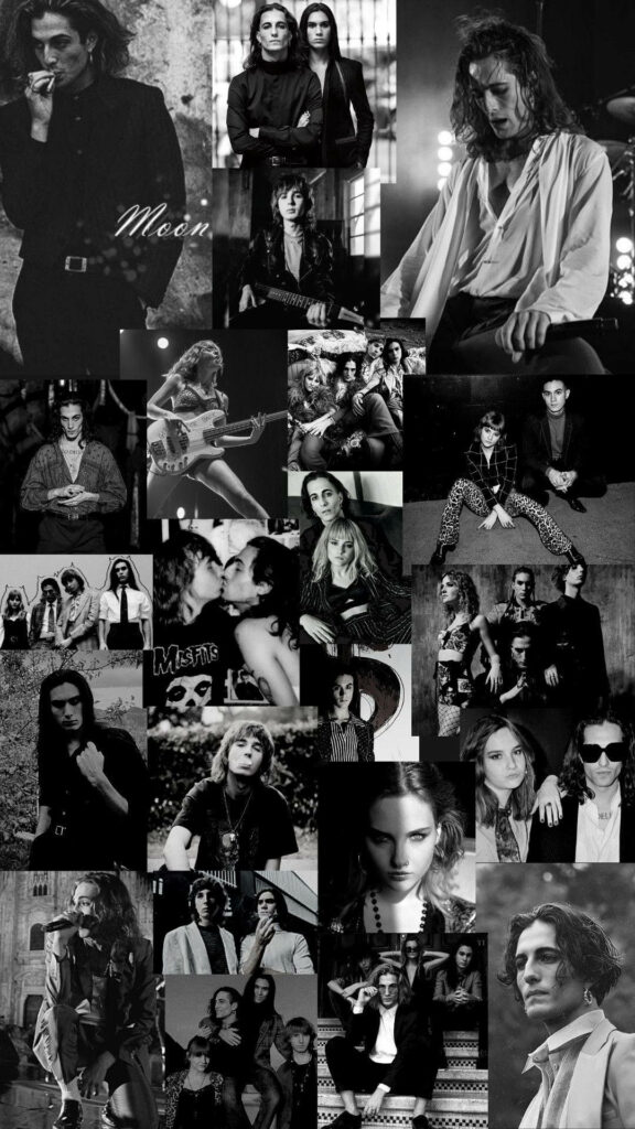 Greyscale Måneskin Wallpaper: Charismatic Band Collection