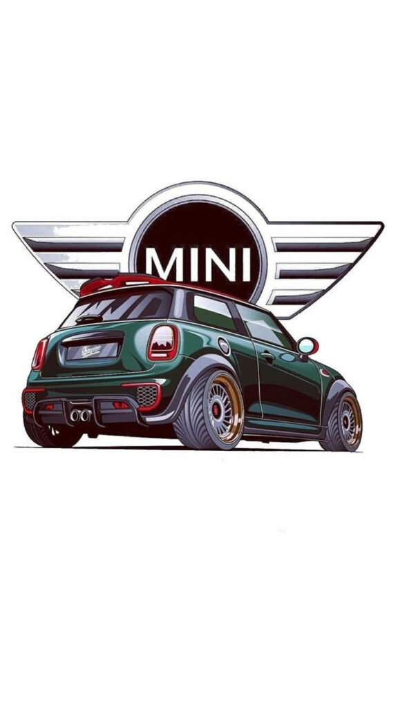 Stylish Green Mini Cooper Wallpaper for Automotive Enthusiasts