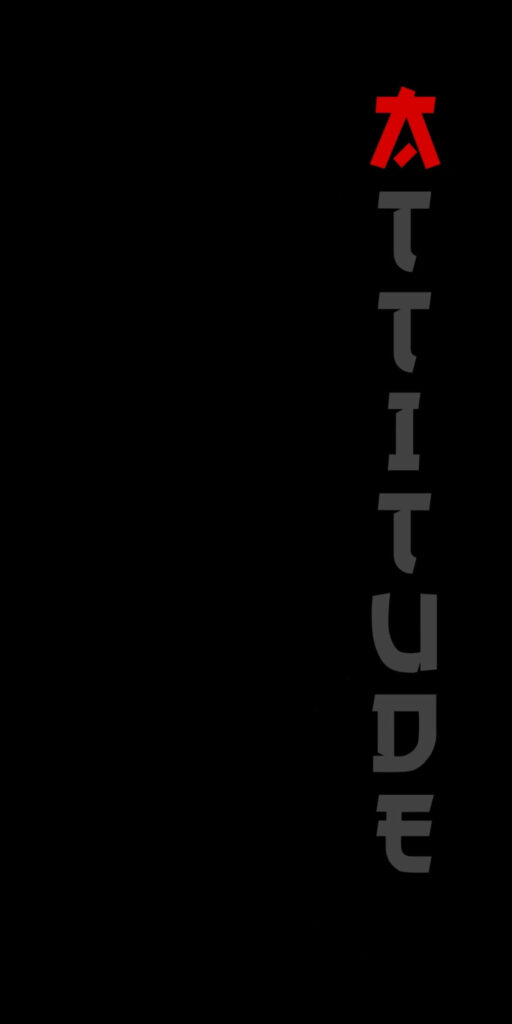 Bold Black Wallpaper: 'ATTITUDE' in Stylish Typeface with Red Accent
