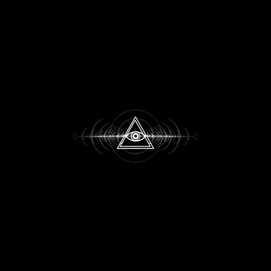 Stylish Minimalist Wallpaper: Black Background with Triangle Eye Design