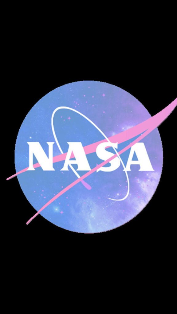 Vibrant NASA Logo iPhone Wallpaper: Cosmic Violet & Blue Background
