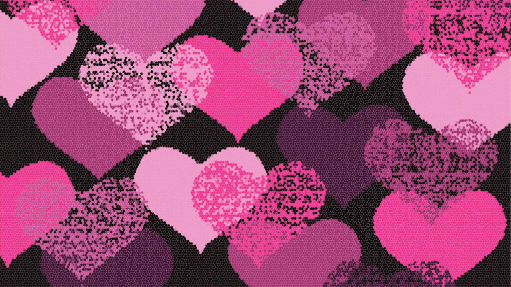 Romantic Pink & Purple Hearts Wallpaper for Stylish Desktop Background