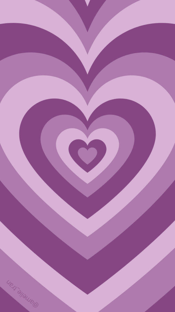 Vibrant Preppy Purple Hearts Wallpaper Background Design