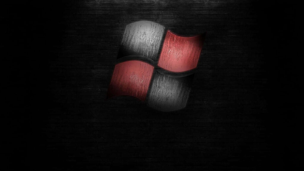 Striking Red and Black Windows Logo Abstract Artwork Wallpaper