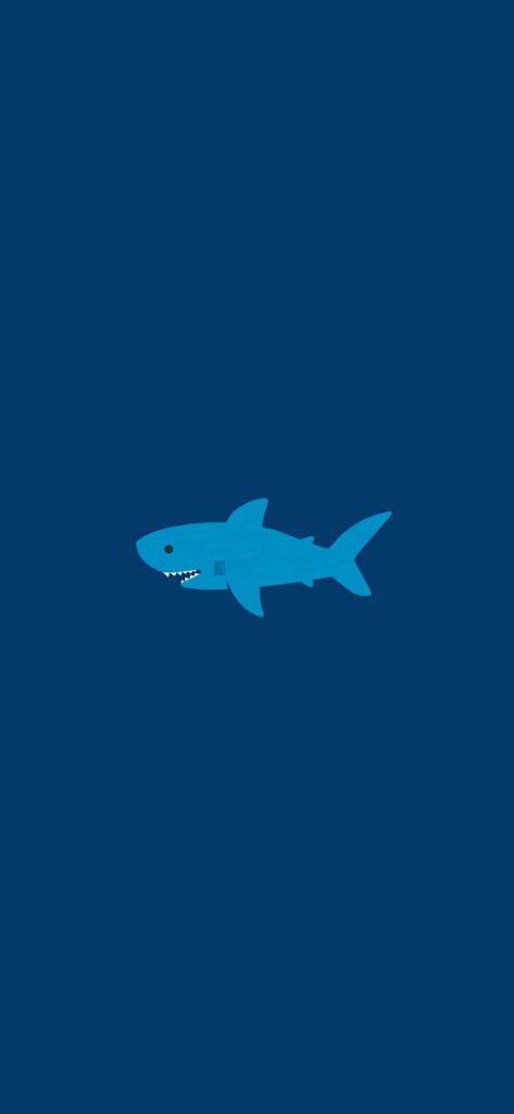 Stylish Shark-Themed iPhone Wallpaper: Bold Blue Design