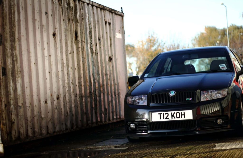 Sleek Skoda Fabia Wallpaper: Modern Elegance by Rustic Container