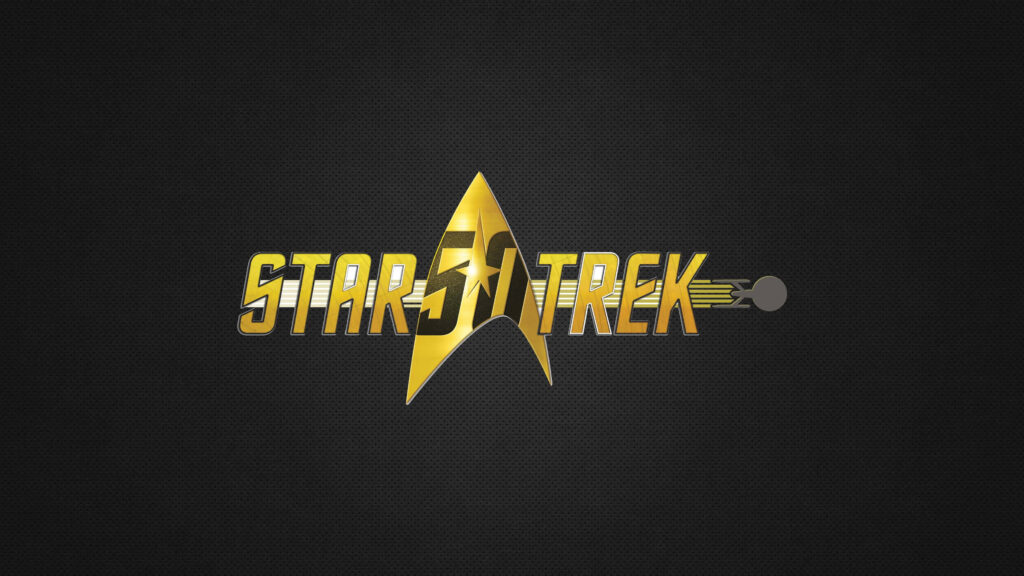 Star Trek Logo Wallpaper: Sleek Golden Design on Black Background