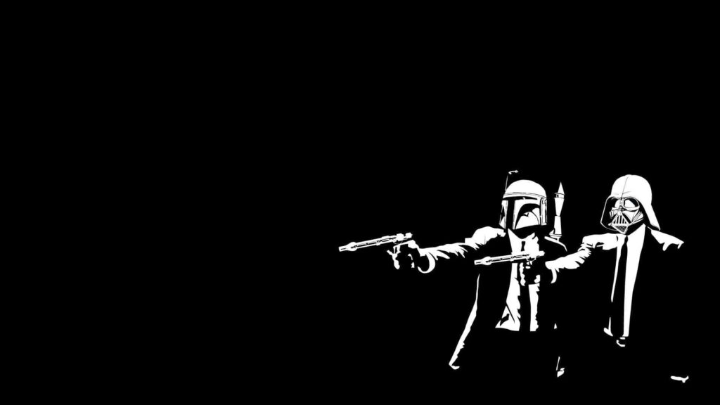 Minimalist Star Wars Vector Wallpaper: Darth Vader & Boba Fett