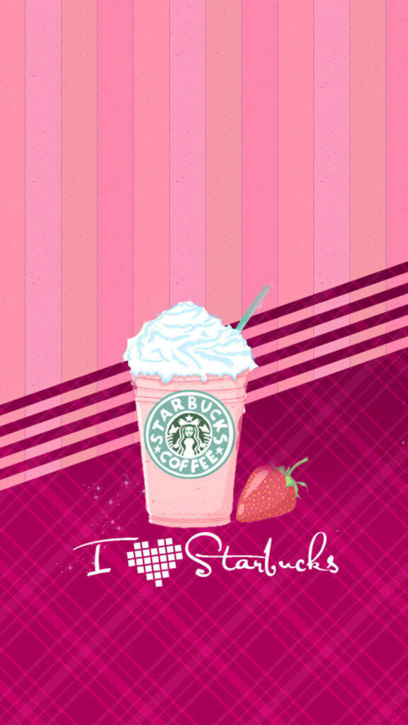 Pink Glamour: Starbucks Coffee Shines in a Stylish Digital Masterpiece on a Cute and Chic Girly Phone Background Wallpaper