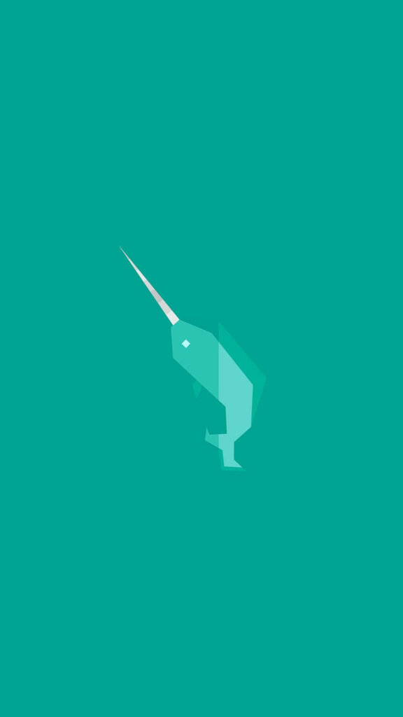 Stylized Swordfish Minimalist Wallpaper on Teal Background for iPhone