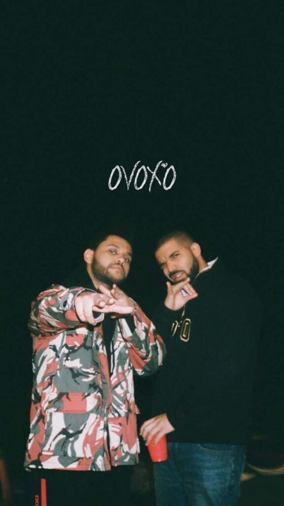Stylish The Weeknd Wallpaper with OVOXO - Iconic Duo Background