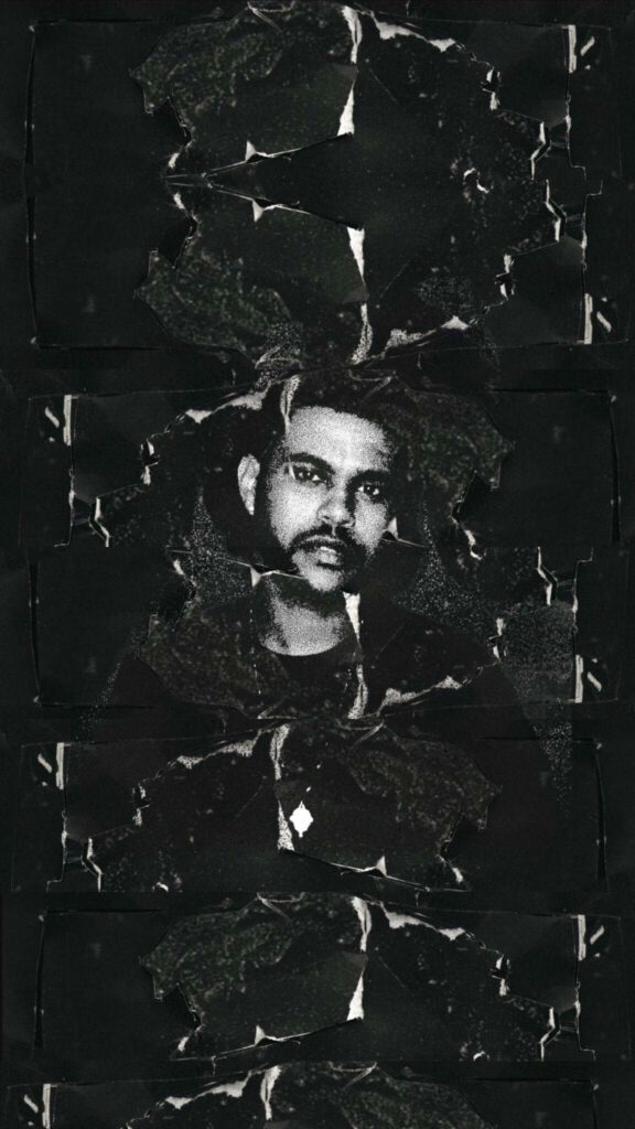 Stylish The Weeknd Wallpaper: Unique Ripped Paper Art Background