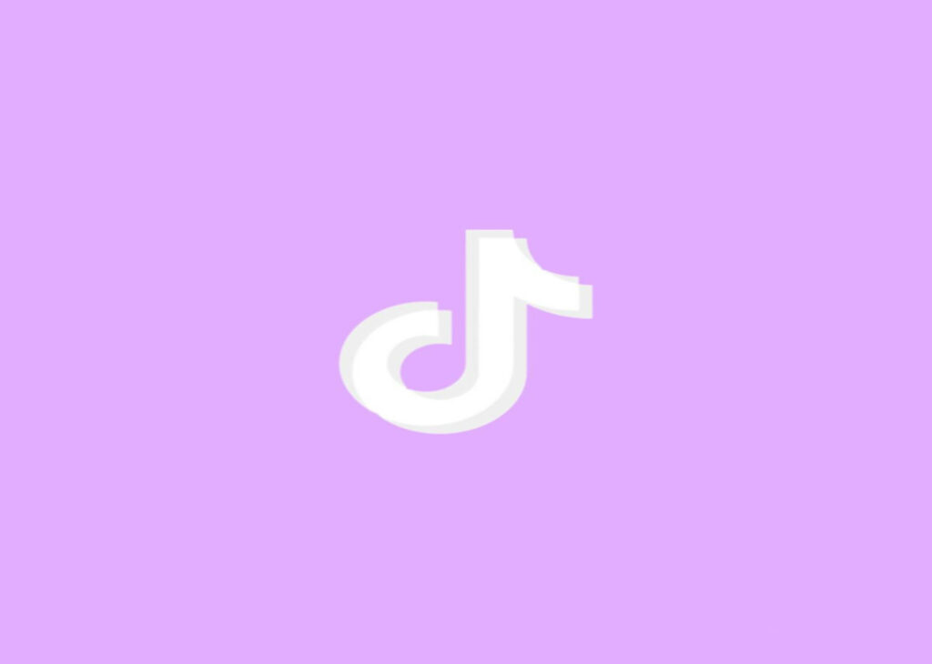 TikTok logo in white on light purple background stylish modern wallpaper for app fans