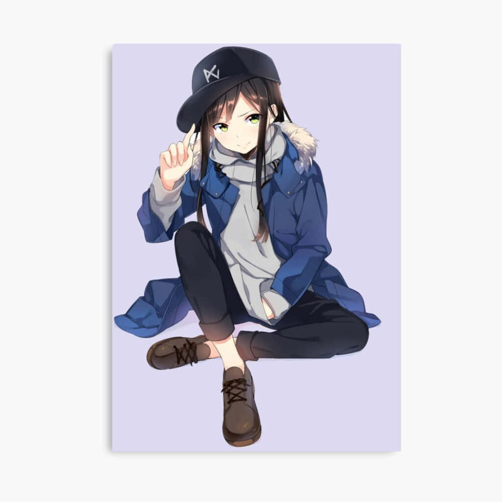Stylish Anime Tomboy Girl Wallpaper with Pastel Background
