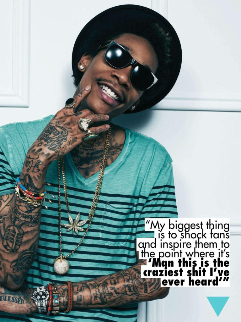 Stylish Wiz Khalifa Wallpaper: Motivational Quote & Vibrant Style