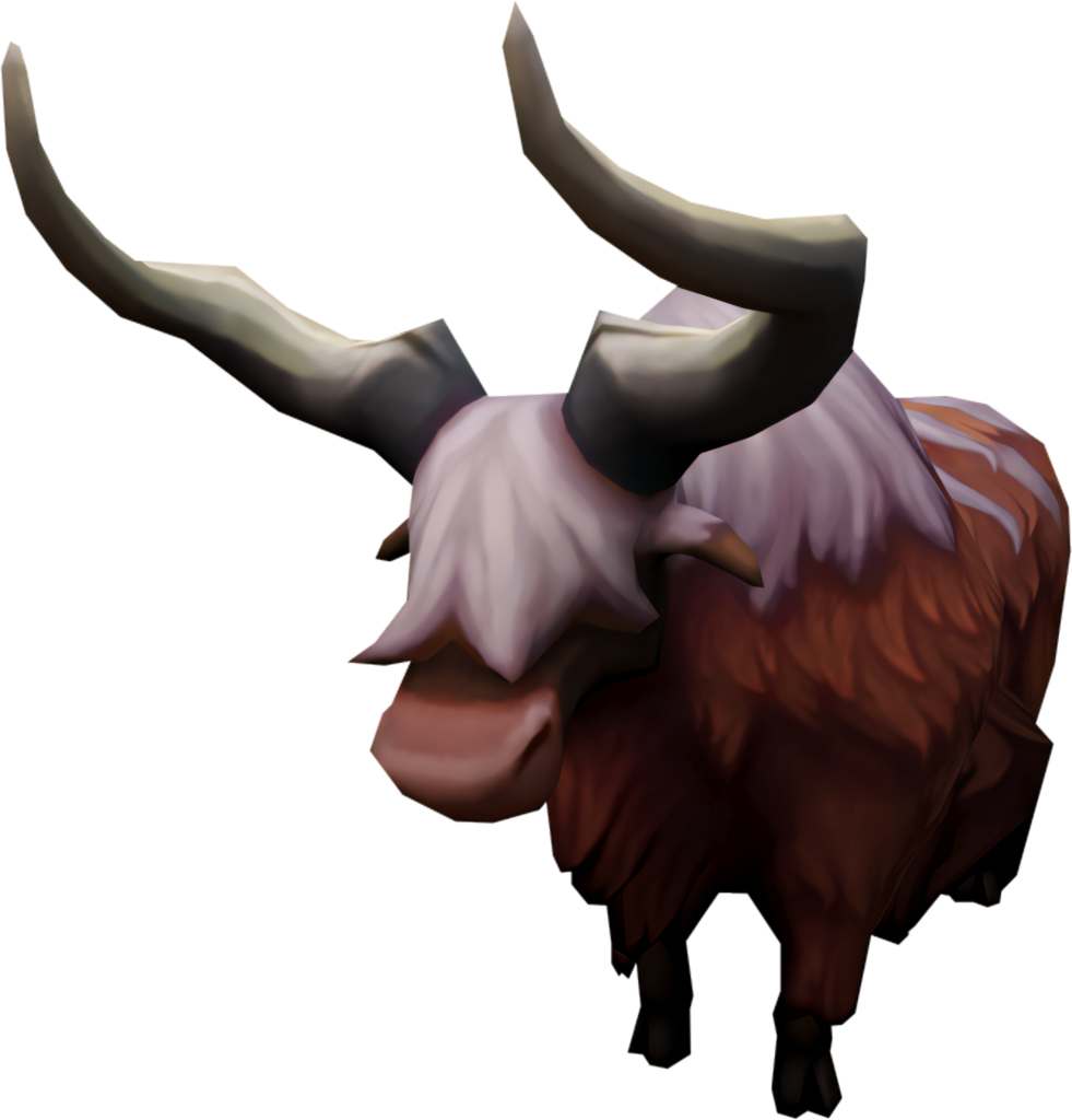 Artistic 3D Yak Wallpaper: Cartoonish Design with Shaggy Coat