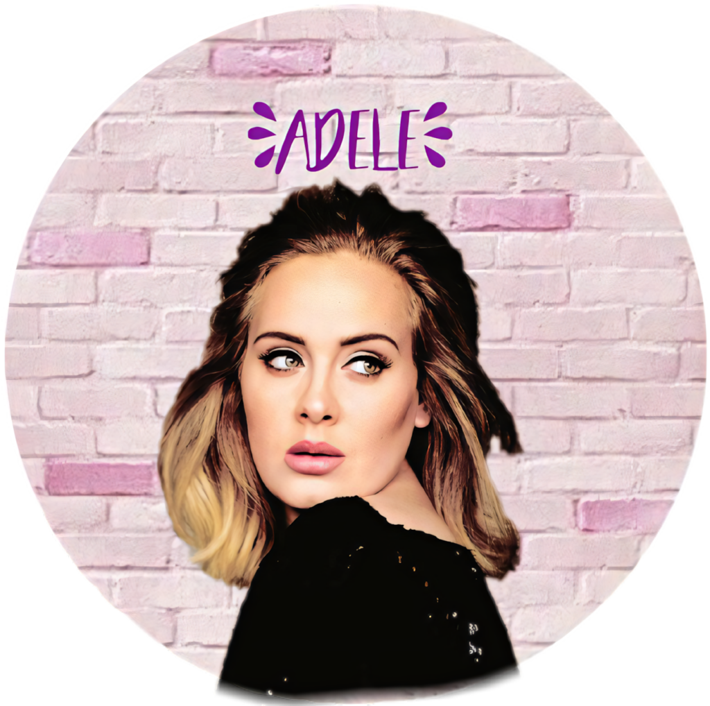 Stylized Adele Portrait on Pink Brick Wall - Artistic Wallpaper