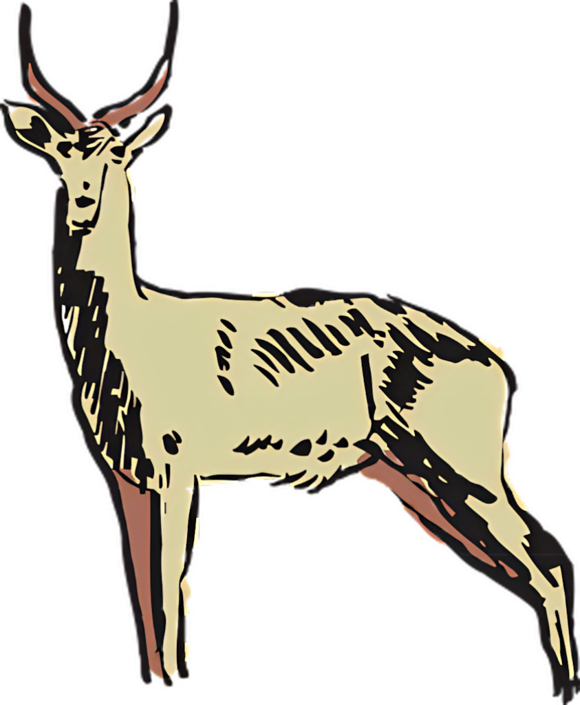 Stylized Antelope Wallpaper: Bold Lines & Earthy Tones on Transparent