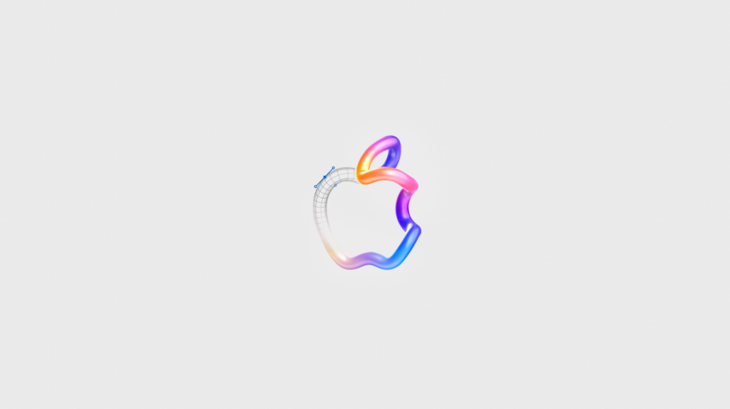 Futuristic Apple Logo Wallpaper with Colorful Gradients & Minimalist Design