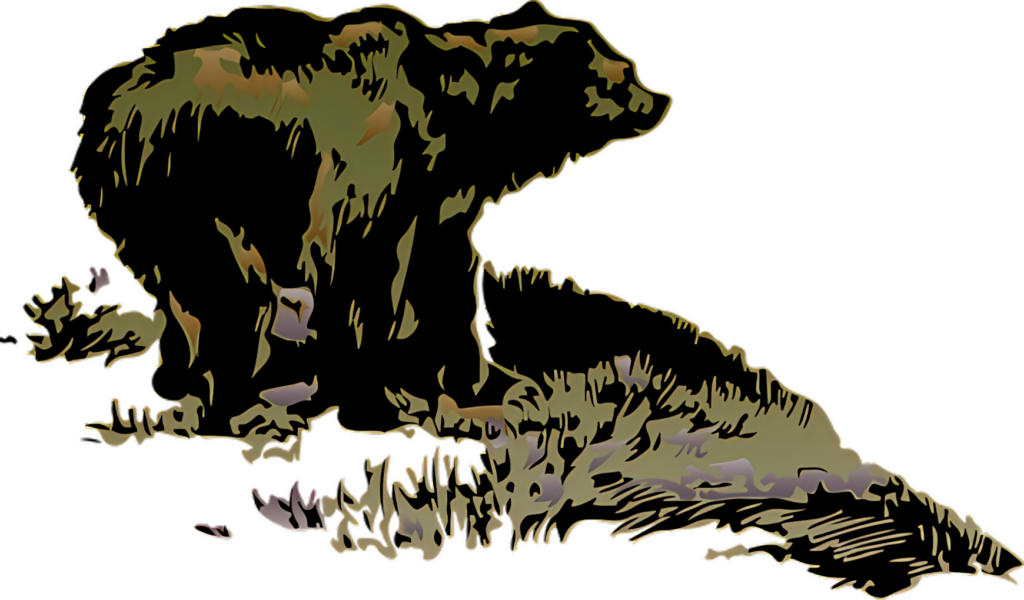Stylized Bear Silhouette Wallpaper: Minimalist Nature-Inspired Design