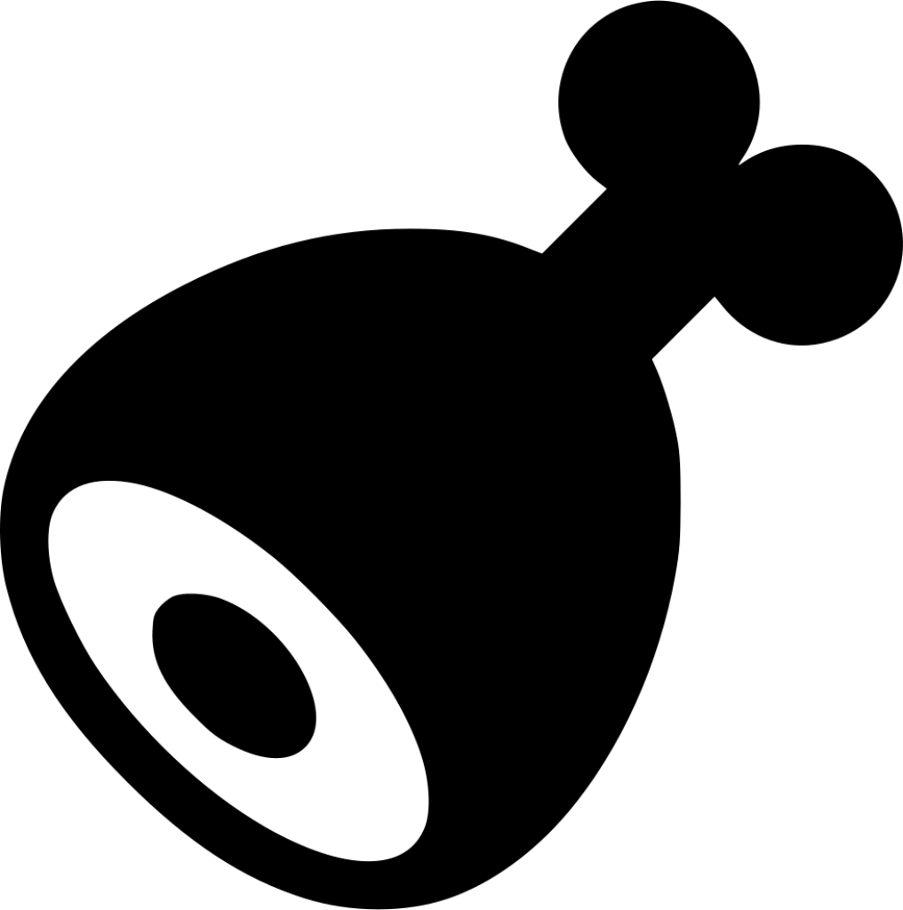 Stylized Minimalist Black Ham Icon in PNG - Perfect Wallpaper Design