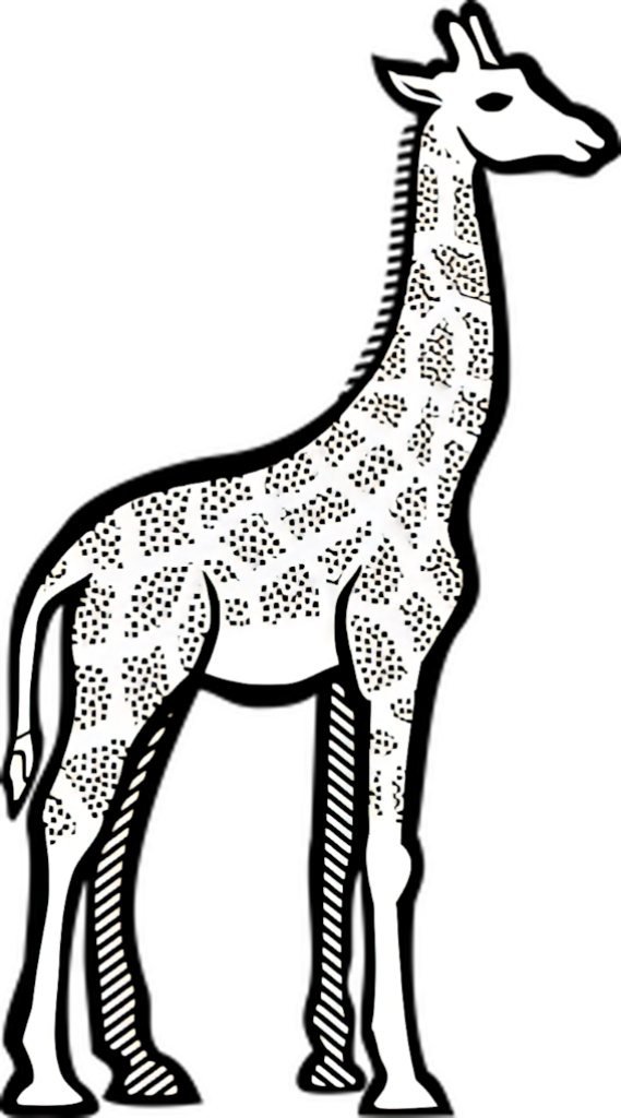 Stylized Black and White Giraffe Graphic - Modern Minimalist Design Wallpaper