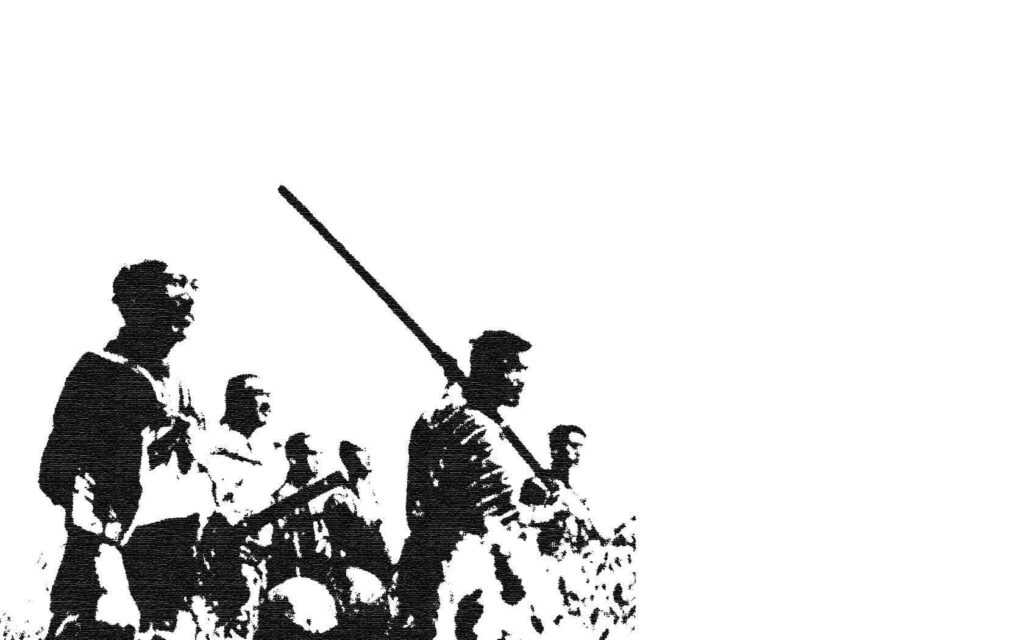 Stylized Samurai Wallpaper: Bold Black & White Art Design