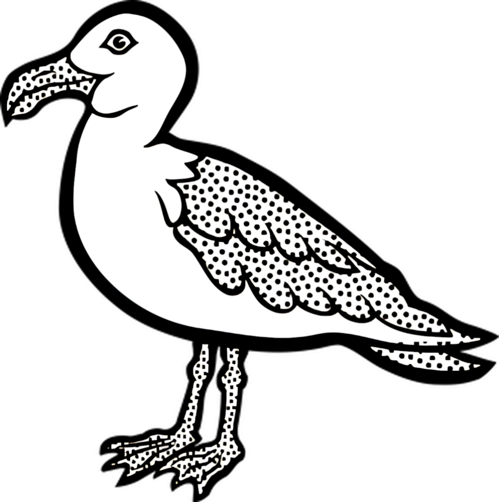 Stylized Black & White Dodo Bird Wallpaper with Patterned Design