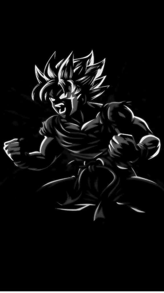 Dynamic Black & White Dragon Ball Z Character Wallpaper Art