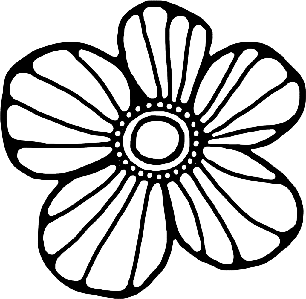 Stylized Black and White Flower Wallpaper: Bold Minimalist Design