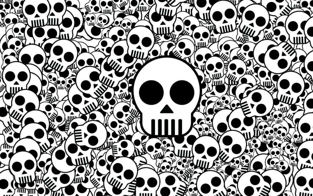 Intricate Black and White Skull Wallpaper - Bold Texture Background