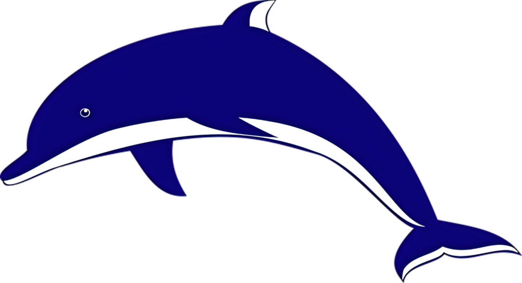 Stylized Blue Dolphin Wallpaper - Serene Aquatic Background Design