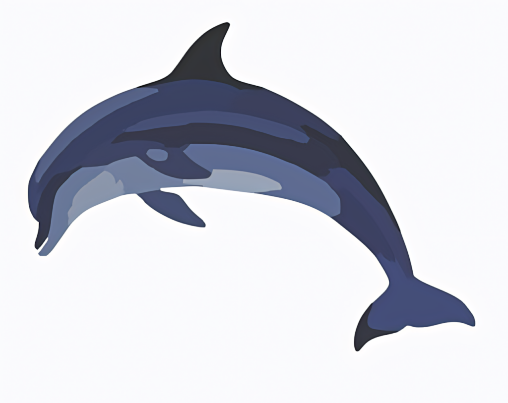 Stylized Blue Dolphin Wallpaper: Serene Minimalist Design