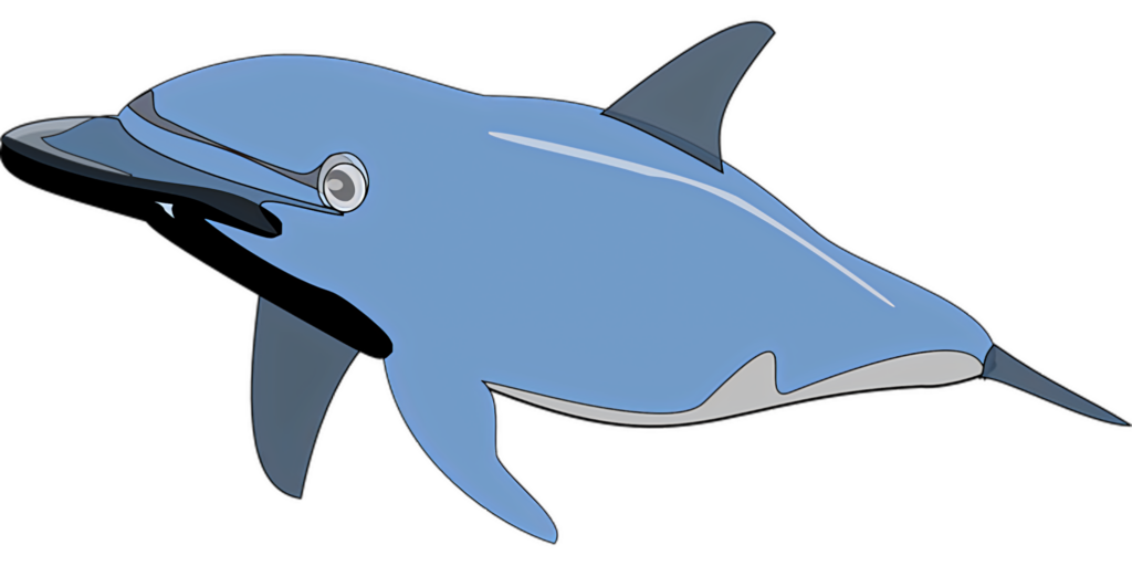Stylized Blue Dolphin Wallpaper: Playful & Vibrant Background Art
