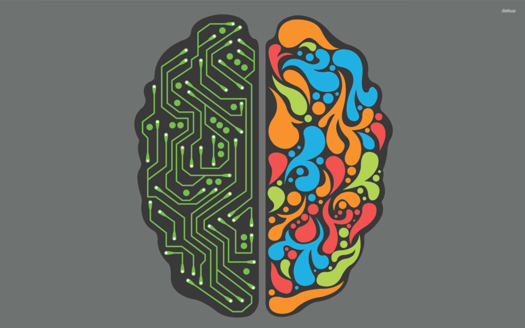 Brain Split: Logic vs. Creativity in Stunning Wallpaper Design