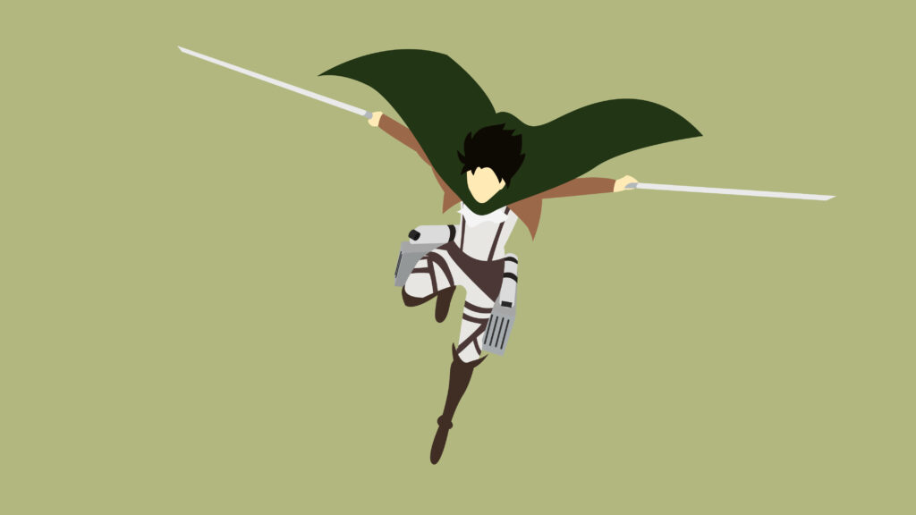 Minimalist Pastel Wallpaper: Dynamic Character with Dual Blades