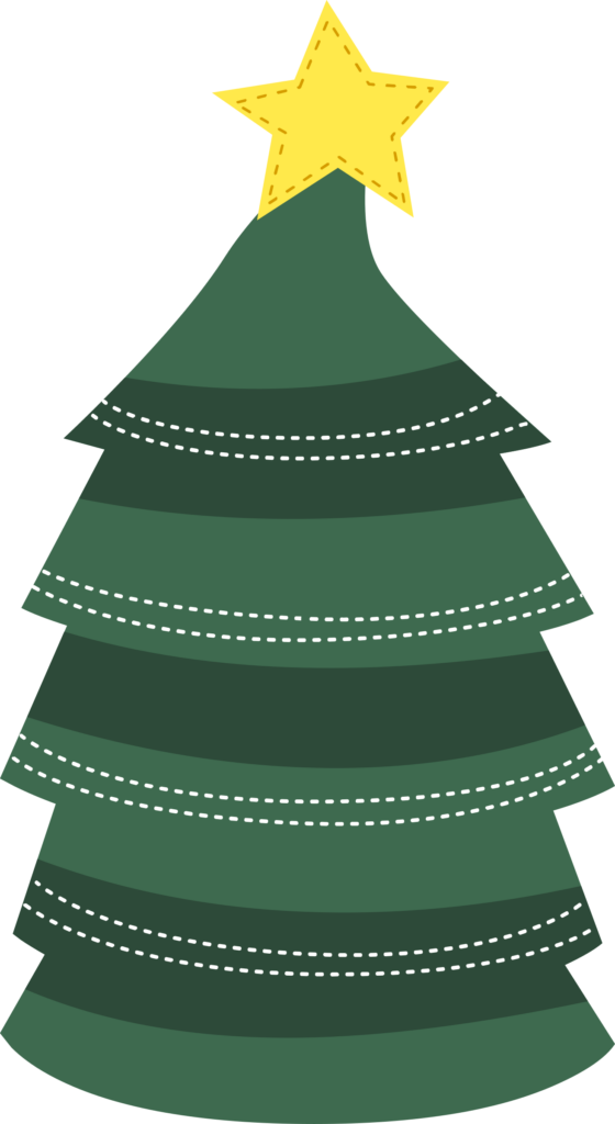Modern Christmas Tree Wallpaper with Yellow Star & Stitched Design