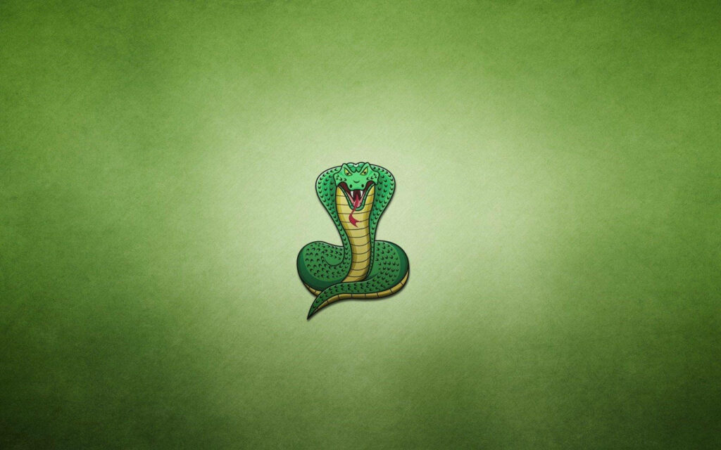 Vibrant Green Cobra Snake Wallpaper: Bold Minimalist Design