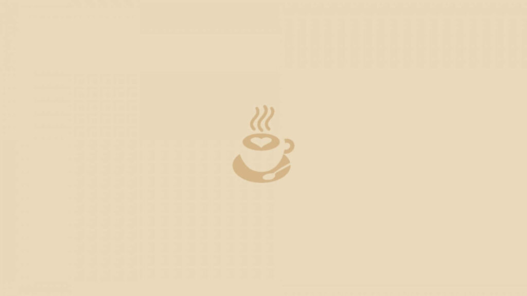 Minimalist Coffee Logo Wallpaper: Steaming Cup & Heart Foam Design