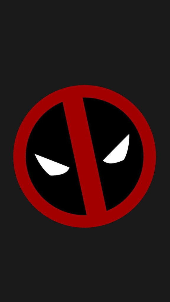 Stylized Deadpool Logo Wallpaper on Black Background