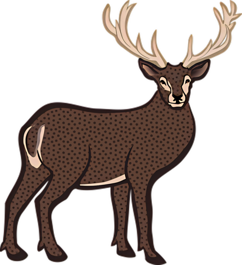 Stylized Deer Illustration Wallpaper with Modern Dotted Texture