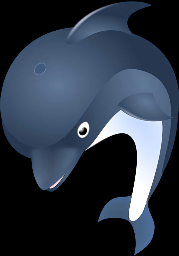 Stylized Dolphin Wallpaper: Modern Blue & White Abstract Design