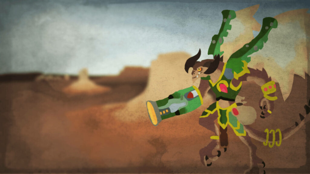 Stylized Drogoz Vector Art Wallpaper - Dynamic Paladins Design
