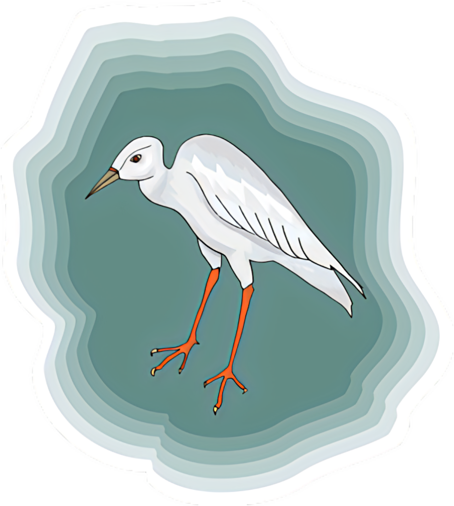 Stylized Egret Wallpaper: Elegant Wildlife Illustration on Teal