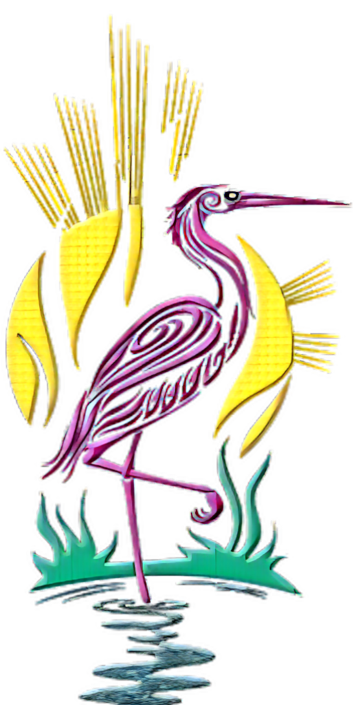 Vibrant Flamingo Embroidery Wallpaper: Pink, Yellow & Green Design