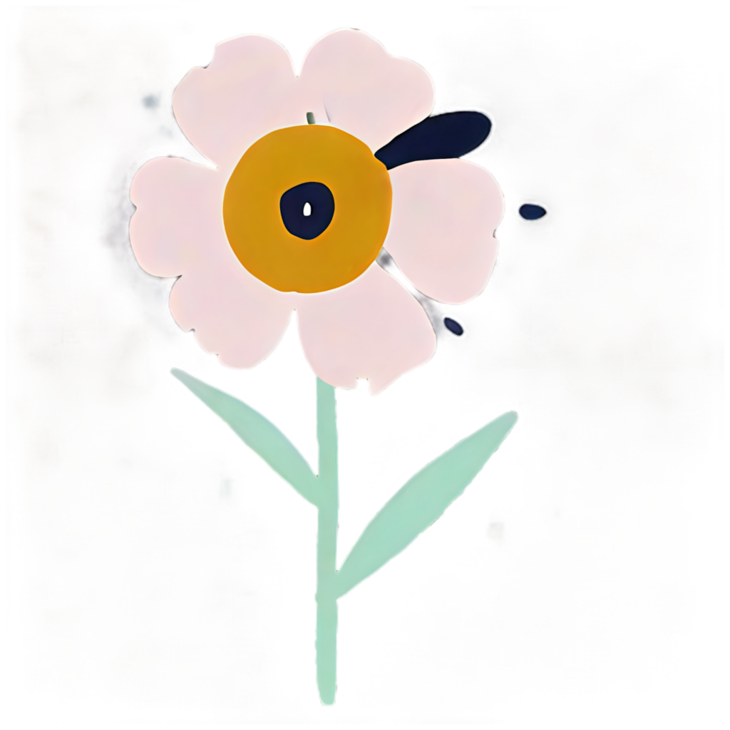 Stylized Flower Wallpaper: Artistic White Petals on Muted Background